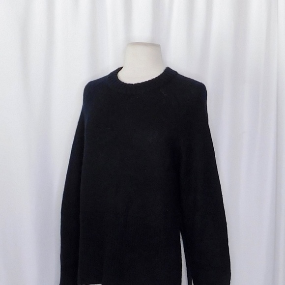 NWT!! J. CREW High Rib Pullover Sweater Wool Alpaca Solid Black Minimalist Small - Picture 6 of 12